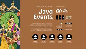 Cultural Event design layout template background with illustration of Solo Central Java Culture vector