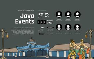 Indonesia Surakarta Central Java design layout idea for social media or event background vector