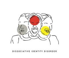 line art vector art of dissociative identity disorder.