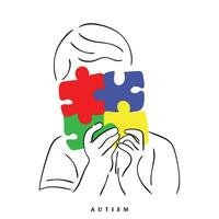 autismo conciencia concepto Arte. vector