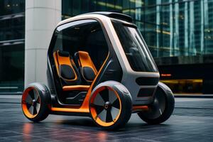 Futuristic electric urban vehicle with sleek design.Generative AI photo