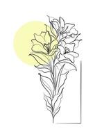 Line art vector of Lily. Lily flower abstract art