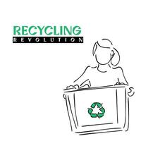 line art vector of recycling revolution.