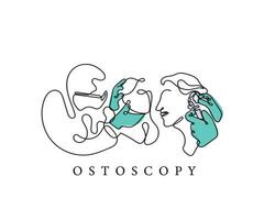 Ostoscopy line art concept vector. vector