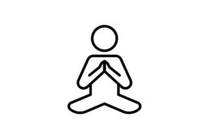 Meditation icon. icon related to meditation, universal symbol for meditation. line icon style. simple vector design editable