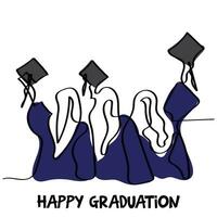 line art vector of graduation.