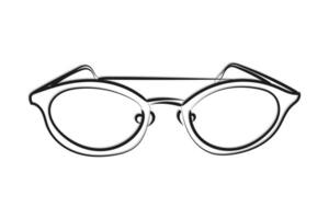 line icon set of different style glasses . vector