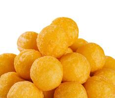 cheese balls with garlic isolated on white photo