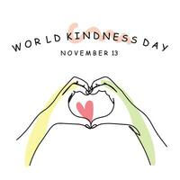 World kindness day in november line art poster vector
