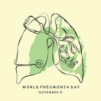 World Pneumonia day poster design. vector