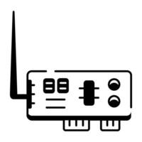 hardware componentes línea icono vector