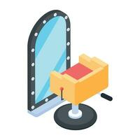 Barber Accessories Isometric Icon vector