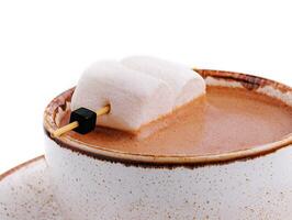 Cup of hot cocoa with marchmallows photo