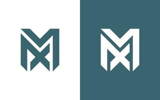 mx letra logo diseño vector