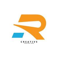 R letter creative logo design vector