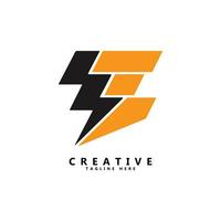 E letter spark logo design vector