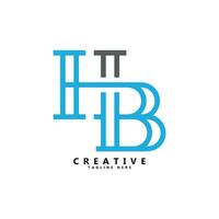 diseño de logotipo de letra hb vector