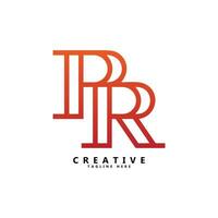 PR letter logo design vector