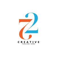 22 number logo design vector