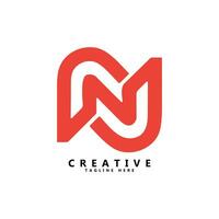 N letter logo design vector
