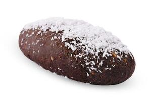 Chocolate cake potato isolated on white background photo
