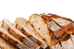 Fresh rye bread isolated on white background photo