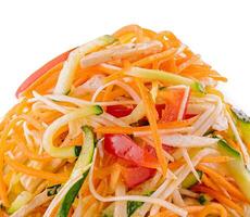 salad of carrots, cucumbers and peppers photo