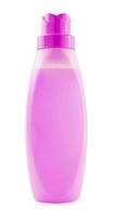 Pink shampoo bottle isolated on white photo