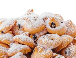 Christmas cookies with powdered sugar on plate photo