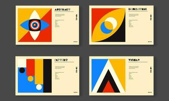 Bauhaus inspirado gráfico diseño de vector póster cubrir diseño hecho con vector resumen elementos y geométrico formas, útil para póster arte, sitio web encabezados, frente página diseño,