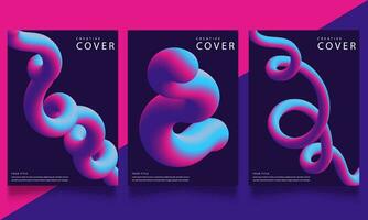 Liquid poster design template in duotone gradients.Cover design. Electro sound fest with vibrant color shapes. Vector template design for flyer