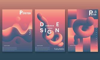 Liquid poster design template in duotone gradients.Cover design Electro sound fest with vibrant color shapes. Vector template design for flyer