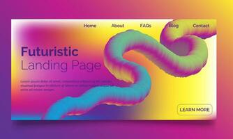 3D flowing duotone gradient  design for web site, colorful fluid shape isolated on background, futuristic design backdrop, landing page vector