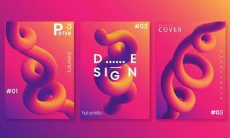 Liquid poster design template in duotone gradients.Cover design Electro sound fest with vibrant color shapes. Vector template design for flyer