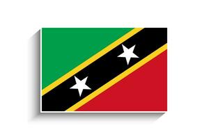 Flat Rectangle Saint kitt and Nevis Flag Icon vector