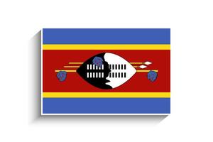 Flat Rectangle Swaziland Flag Icon vector