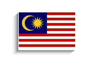 Flat Rectangle Malaysia Flag Icon vector