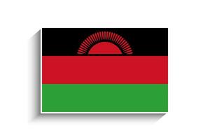 plano rectángulo malawi bandera icono vector