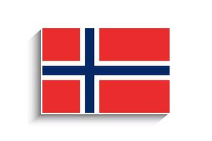 Flat Rectangle Norway Flag Icon vector