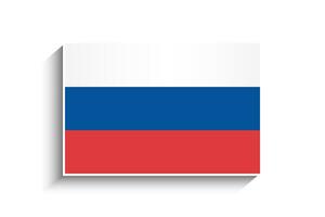 Russia flag map icon, flat style, Stock vector