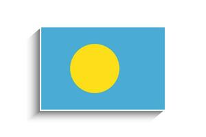 Flat Rectangle Palau Flag Icon vector