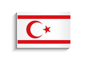 Flat Rectangle Northern Cyprus Flag Icon vector