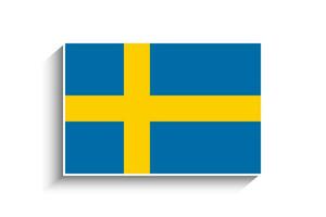 Flat Rectangle Sweden Flag Icon vector