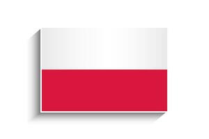 Flat Rectangle Poland Flag Icon vector