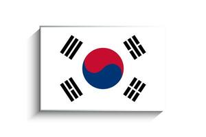 Flat Rectangle South Korea Flag Icon vector