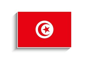 Flat Rectangle Tunisia Flag Icon vector