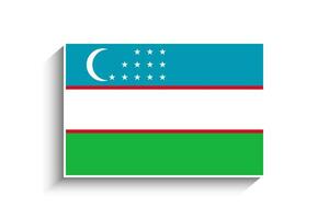 Flat Rectangle Uzbekistan Flag Icon vector