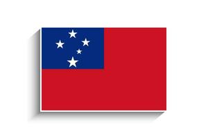 Flat Rectangle Samoa Flag Icon vector