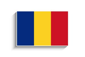 Flat Rectangle Romania Flag Icon vector