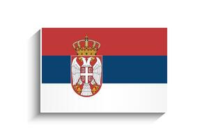 Flat Rectangle Serbia Flag Icon vector